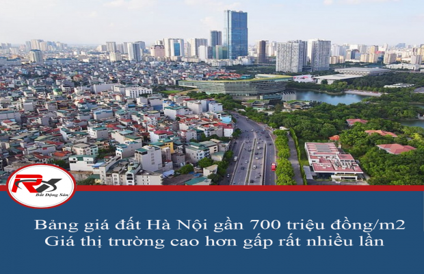 Bảng giá đất Hà Nội gần 700 triệu đồng/m2 nhưng giá thị trường đắt hơn gấp nhiều nhiều lần