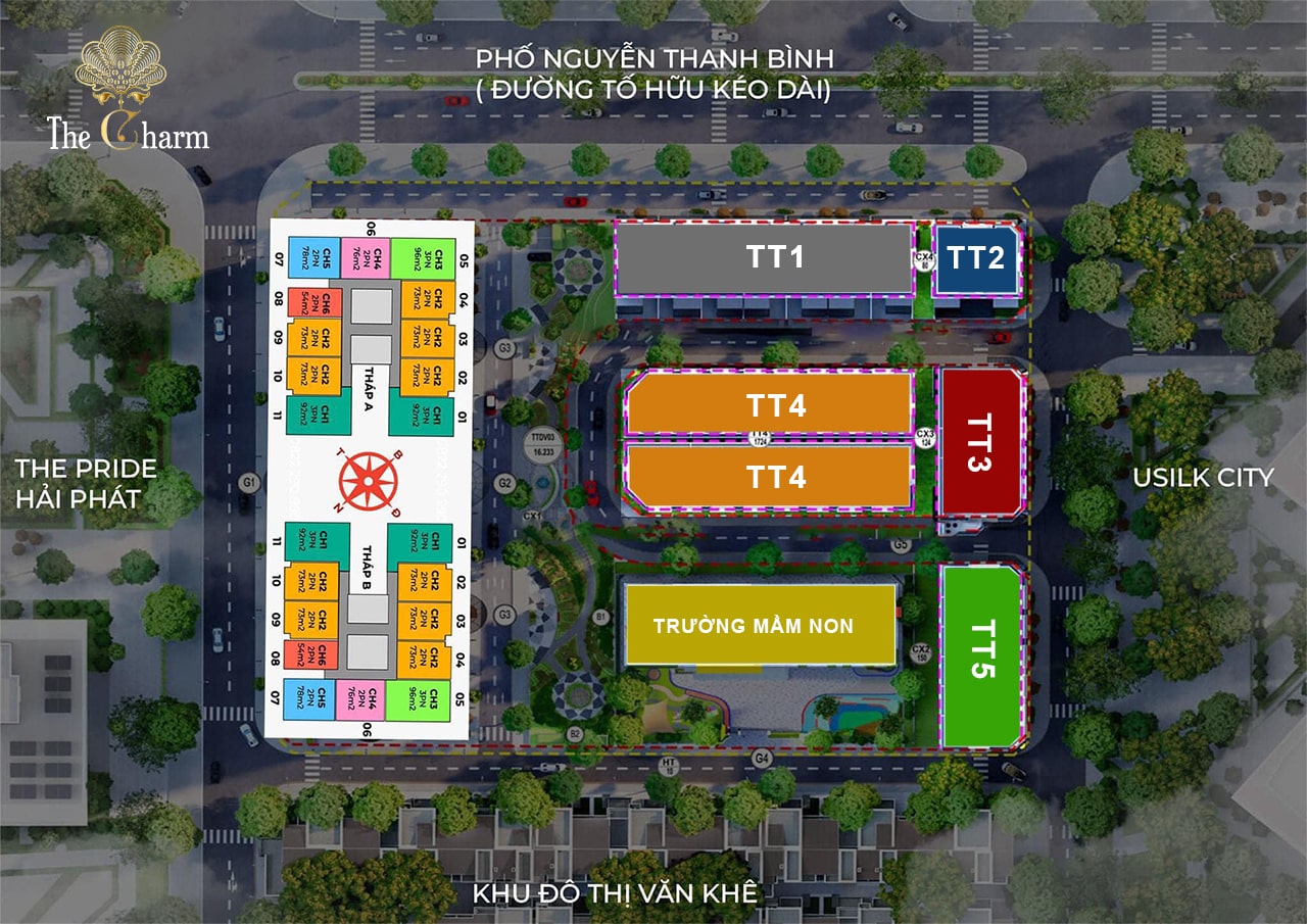 TỔNG THỂ MẶT BẰNG THE CHARM AN HƯNG