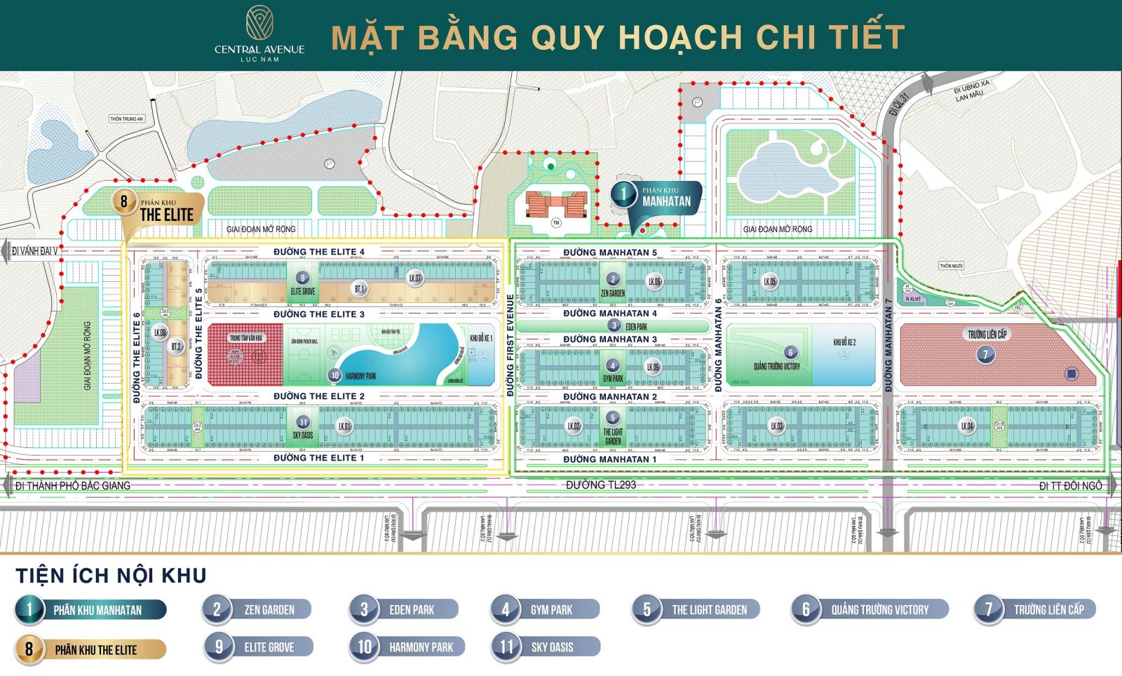 mặt bằng Central Avenue Lục Nam Bắc Giang