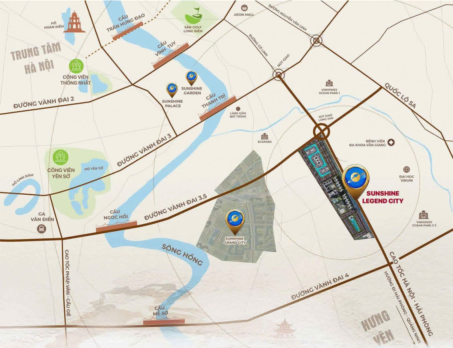 vị trí Sunshine Legend City Hưng Yên